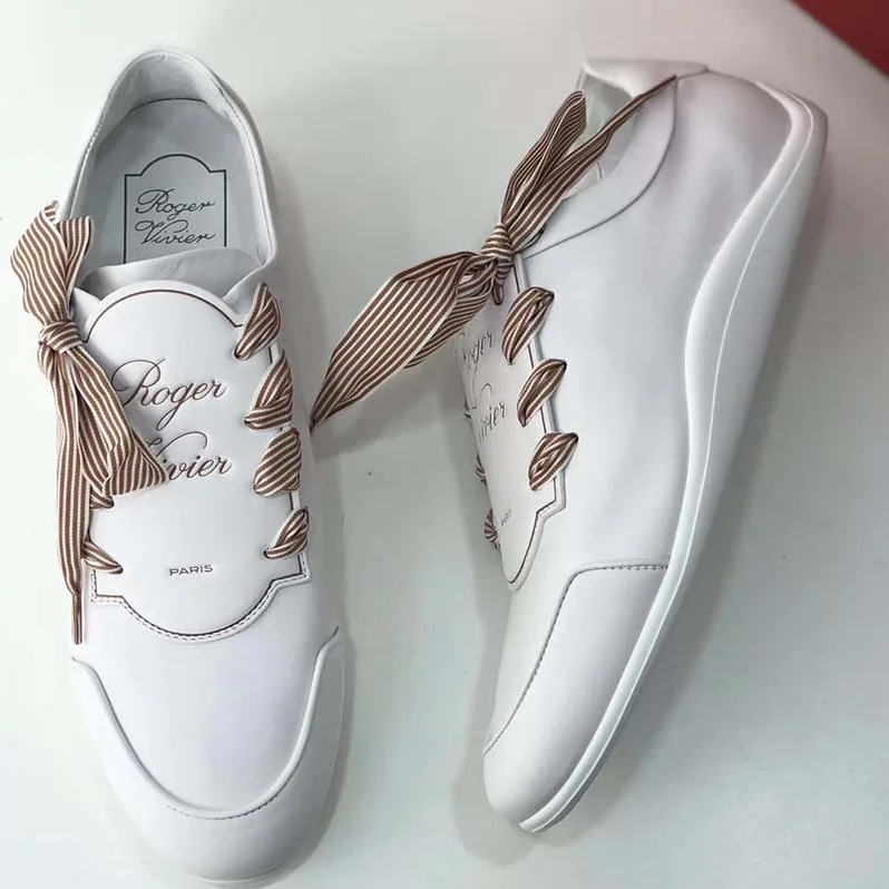 Roger Vivier Shoes Sporty Viv' Etiquette for Women in White Roger Vivier Shoes Sporty Viv' Etiquette for Women in White