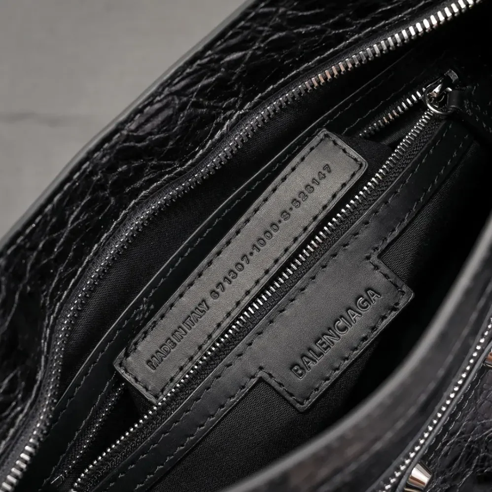 Balenciaga Le City Medium Bag in Black Arena Lambskin for Women Balenciaga Le City Medium Bag in Black Arena Lambskin for Women