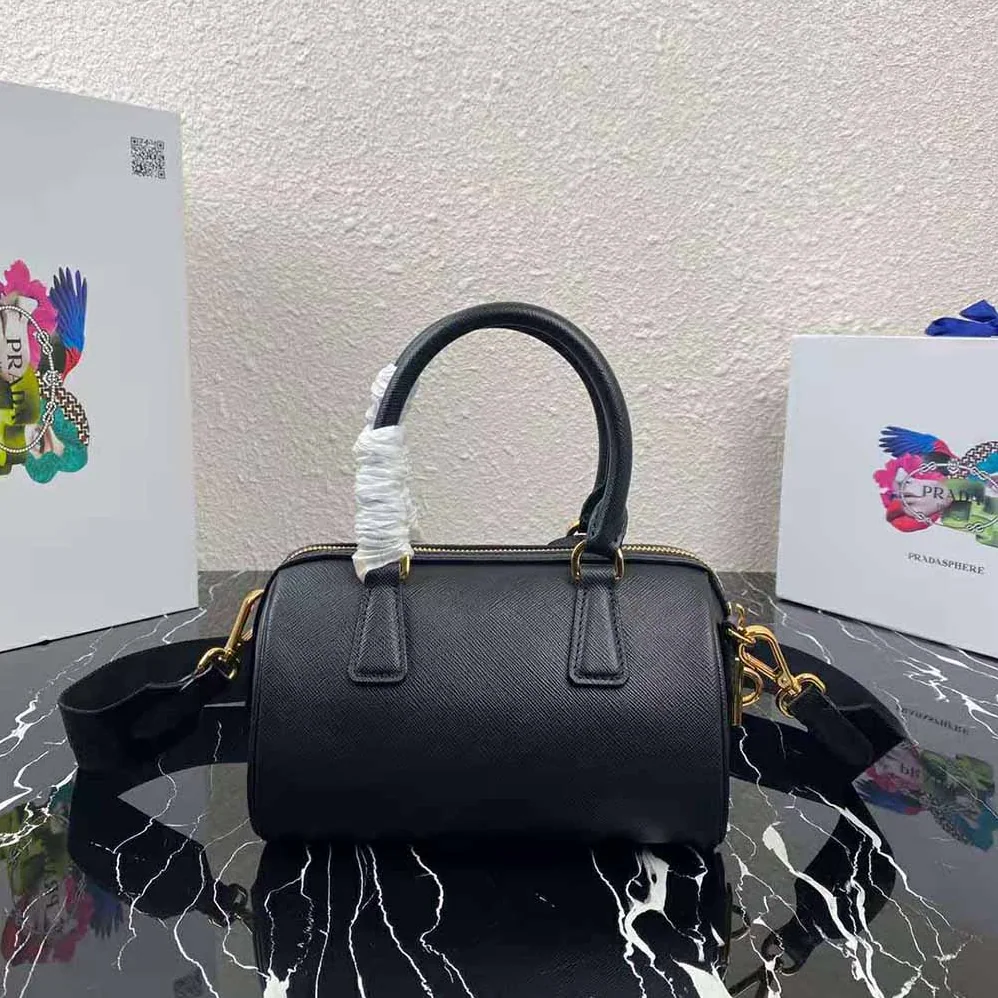 Prada Saffiano Leather Top-handle Bag for Women in Black