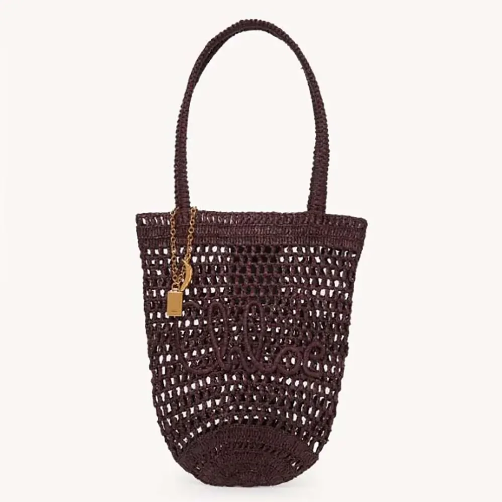 Chloe Small Summer Banana Tote Bag in Raffia for Women in Kohl Brown Chloe Small Summer Banana Tote Bag in Raffia for Women in Kohl Brown
