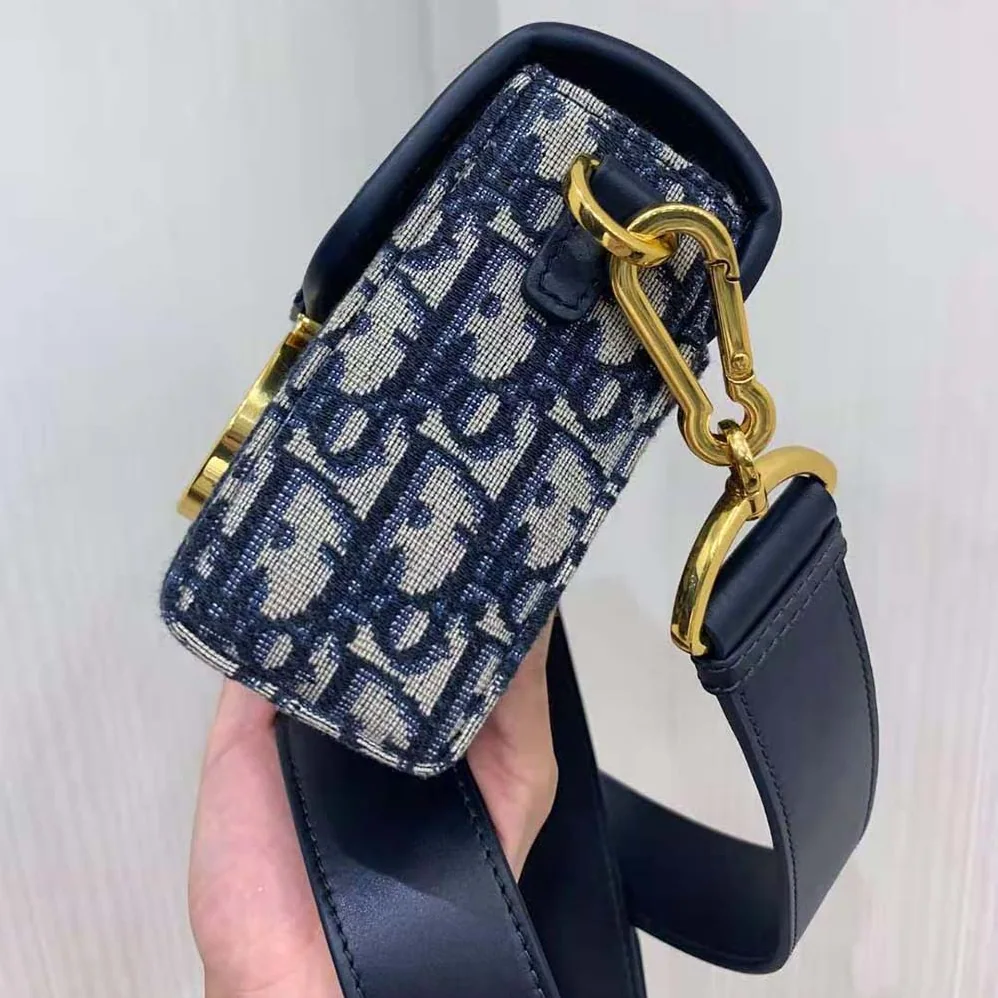 Dior 30 Montaigne Box Bag Blue Dior Oblique Jacquard for Women