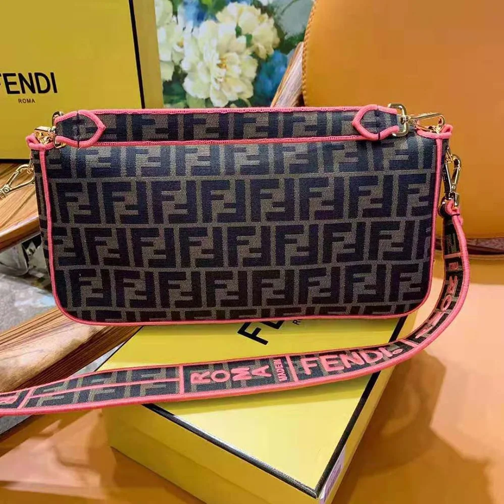 Fendi Baguette Large Fendi Roma for Women in Amor Fabric Bag Fendi Baguette Large Fendi Roma for Women in Amor Fabric Bag
