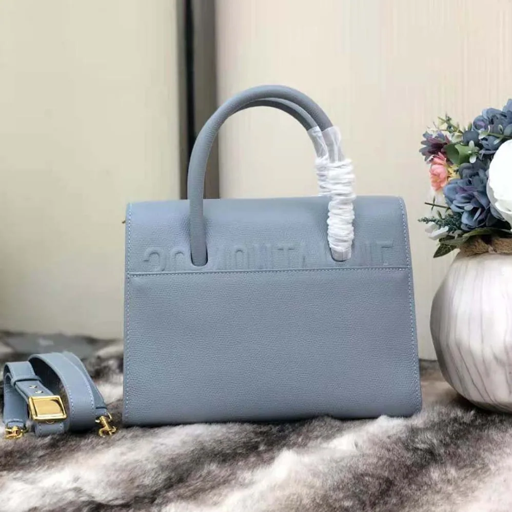 Dior Medium ST Honore Tote Latte Grained Calfskin for Women in Blue Dior Medium ST Honore Tote Latte Grained Calfskin for Women in Blue