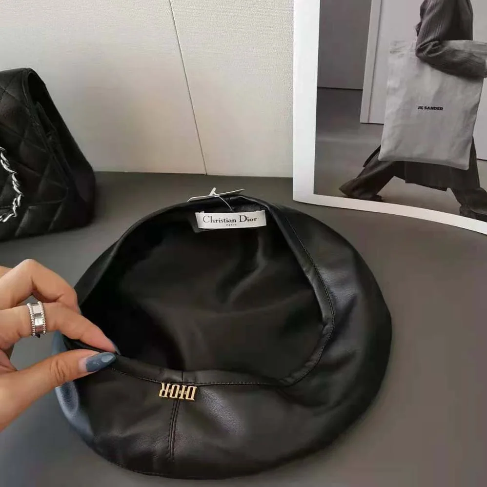 Dior D for Women in Dream Beret Black Lambskin Dior D for Women in Dream Beret Black Lambskin