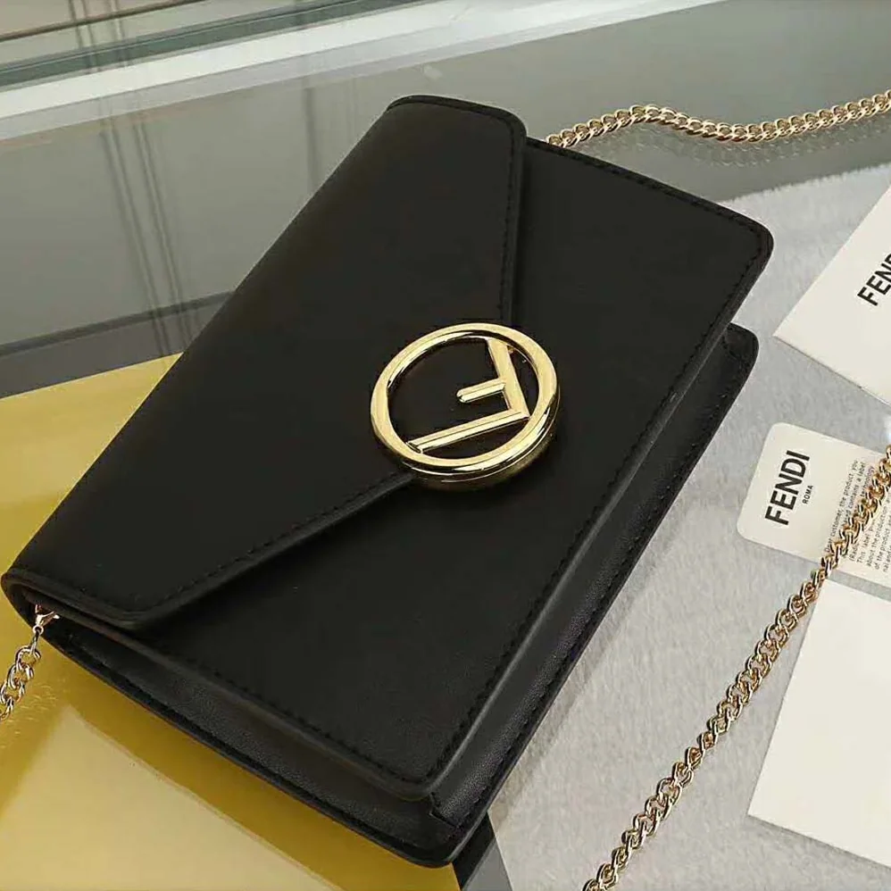 Fendi Wallet on Chain Black Leather Mini for Women in Bag