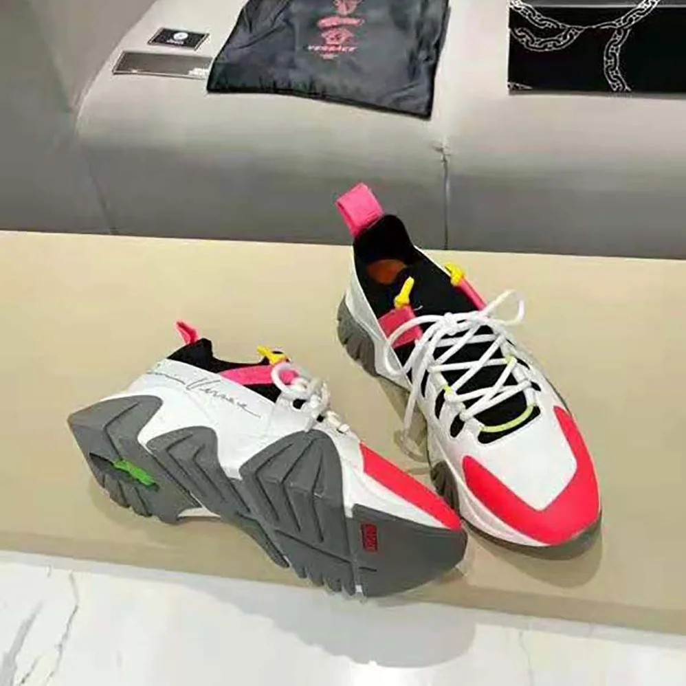 Versace Squalo Knit Sneakers for Women in Pink