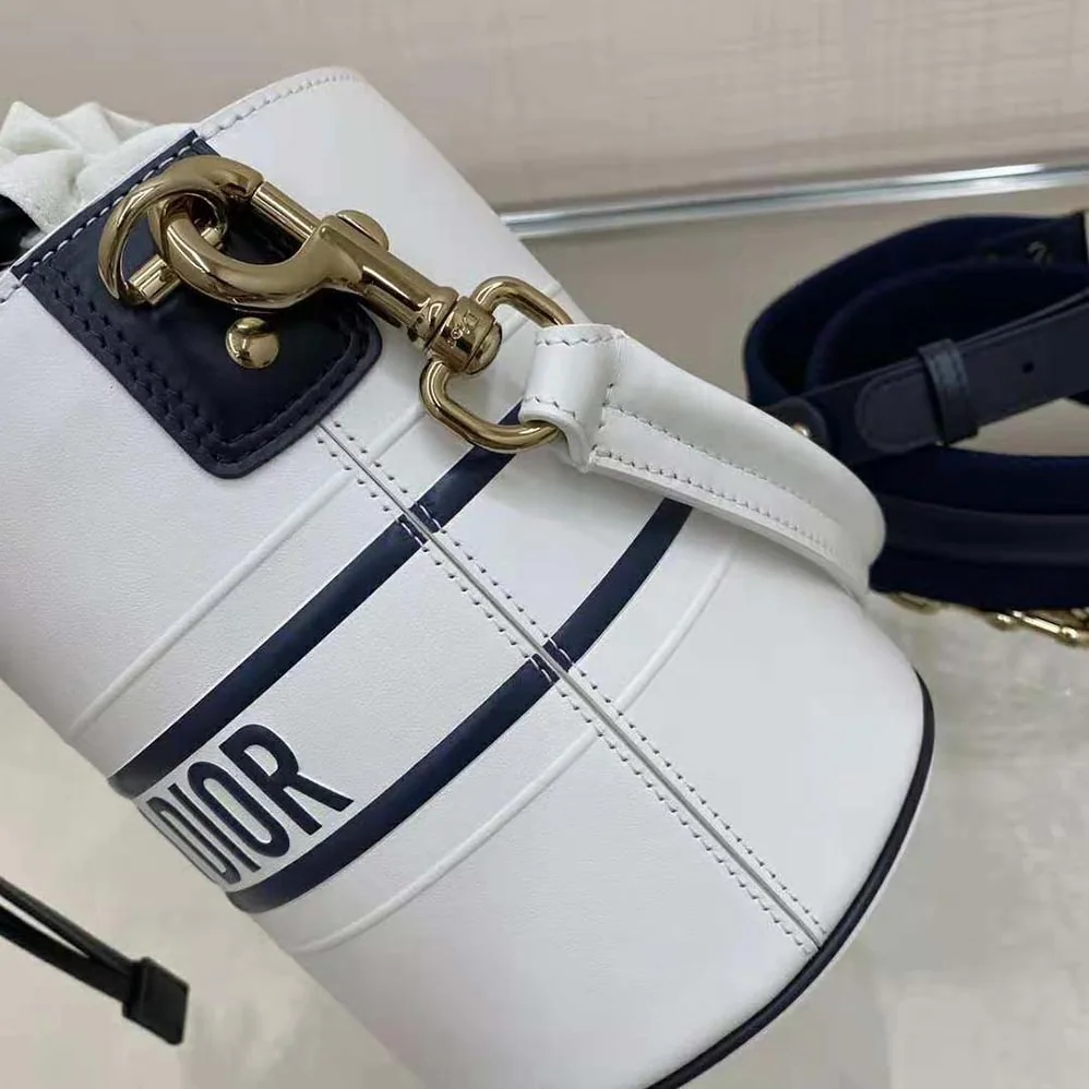 Dior Small Dior Vibe Bucket Bag White and Blue Smooth Calfskin for Women