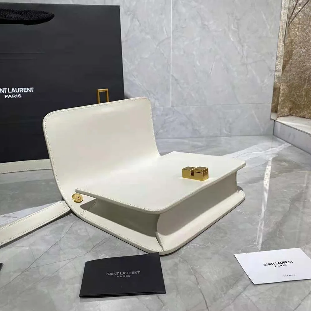Saint Laurent YSL LE Carre Satchel in Box Saint Laurent Leather for Women in White
