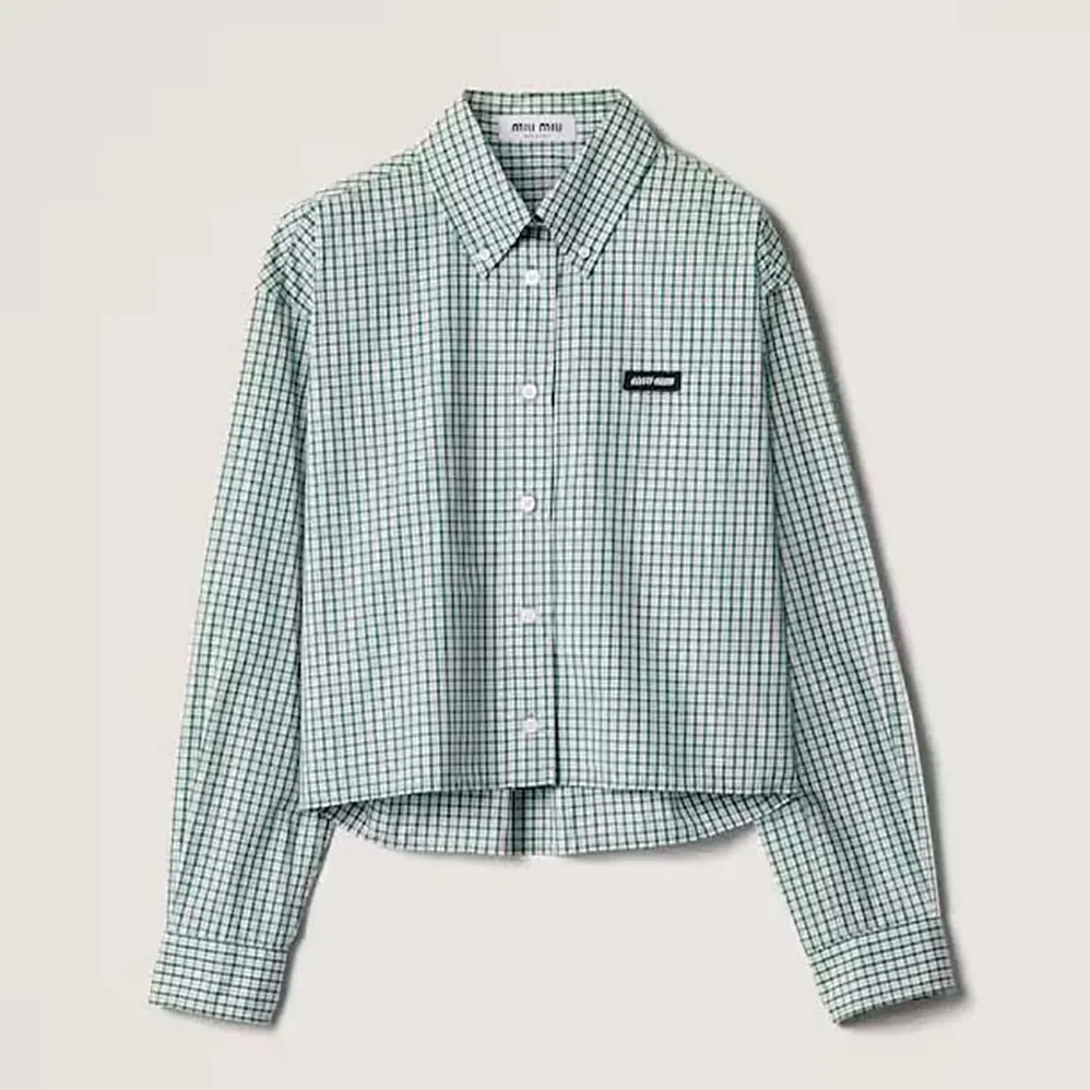 Miu Miu Checked Shirt MK1659_17L1_F026R for Women Miu Miu Checked Shirt MK1659_17L1_F026R for Women