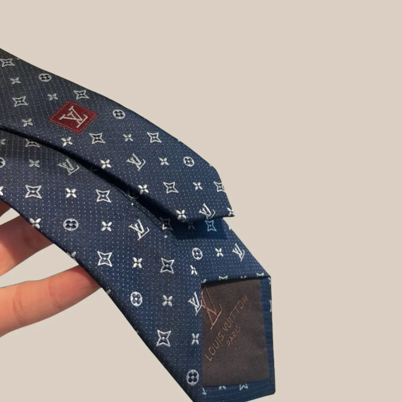 Louis Vuitton Monogram Silk Tie Deep Blue Louis Vuitton Monogram Silk Tie Deep Blue