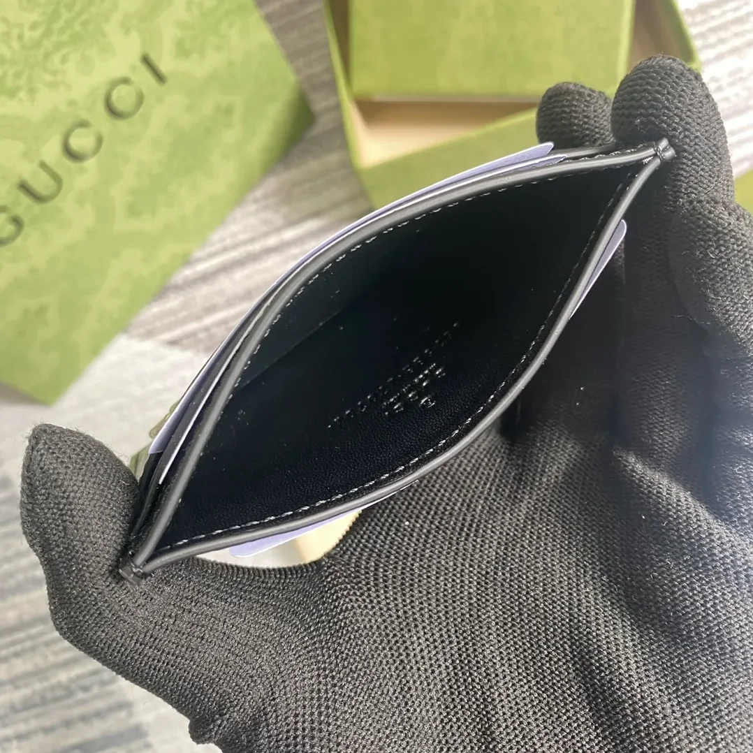 Gucci GG Marmont Card Case Black Silver Hardware / Gucci GG Marmont Card Case Black Silver Hardware /