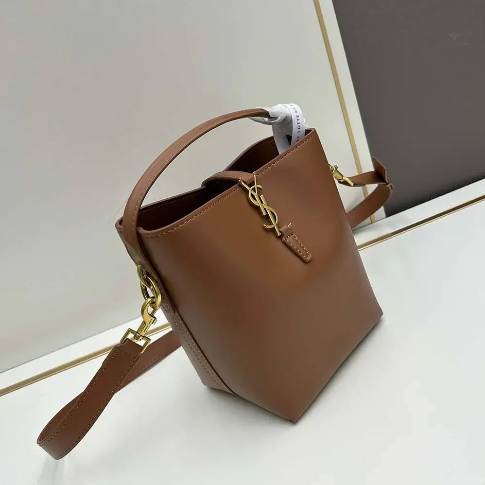 Saint Laurent YSL Le 37 Small in Shiny Leather for Women in Tan