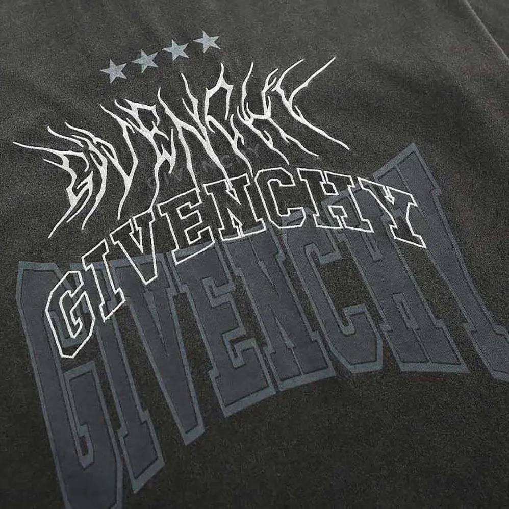 Givenchy Oversized T-shirt in Embroidered Jersey for Men in Gray Givenchy Oversized T-shirt in Embroidered Jersey for Men in Gray