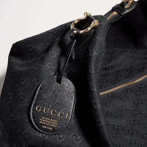 Gucci Brera Large Crossbody Bag / Grey/ Black Gold Hardware A00B49 AAHHD 1094