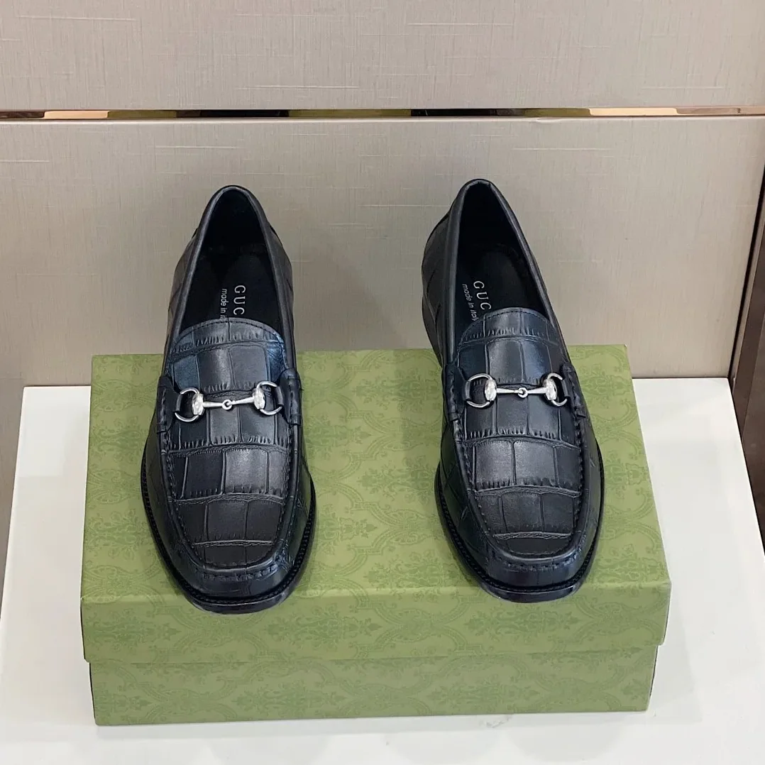 Gucci 1953 Horsebit Crocodile Loafer Black for Men Gucci 1953 Horsebit Crocodile Loafer Black for Men