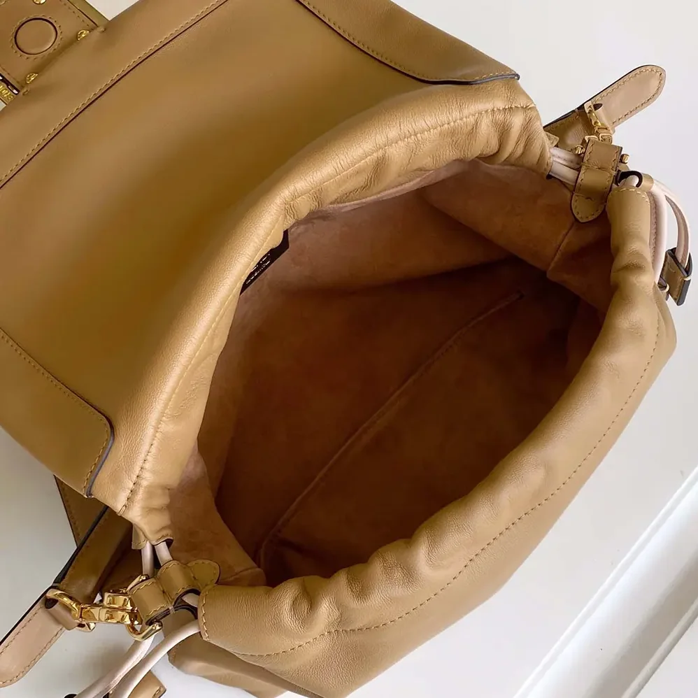 Fendi Mamma Baguette Medium Pale Brown Nappa Leather Bag for Women Fendi Mamma Baguette Medium Pale Brown Nappa Leather Bag for Women