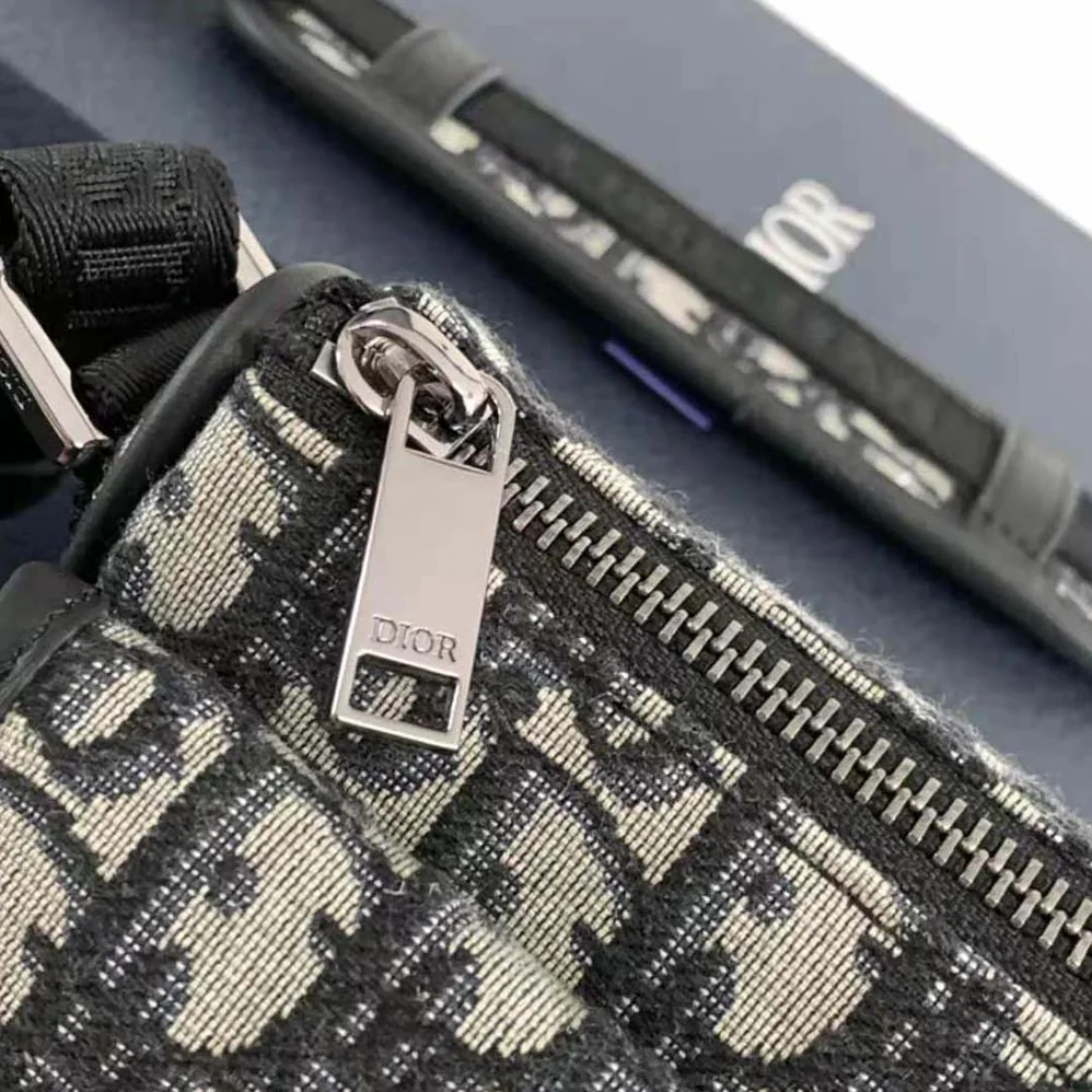 Dior 8 Mini Bag with Strap Beige and Black Dior Oblique Jacquard for Men