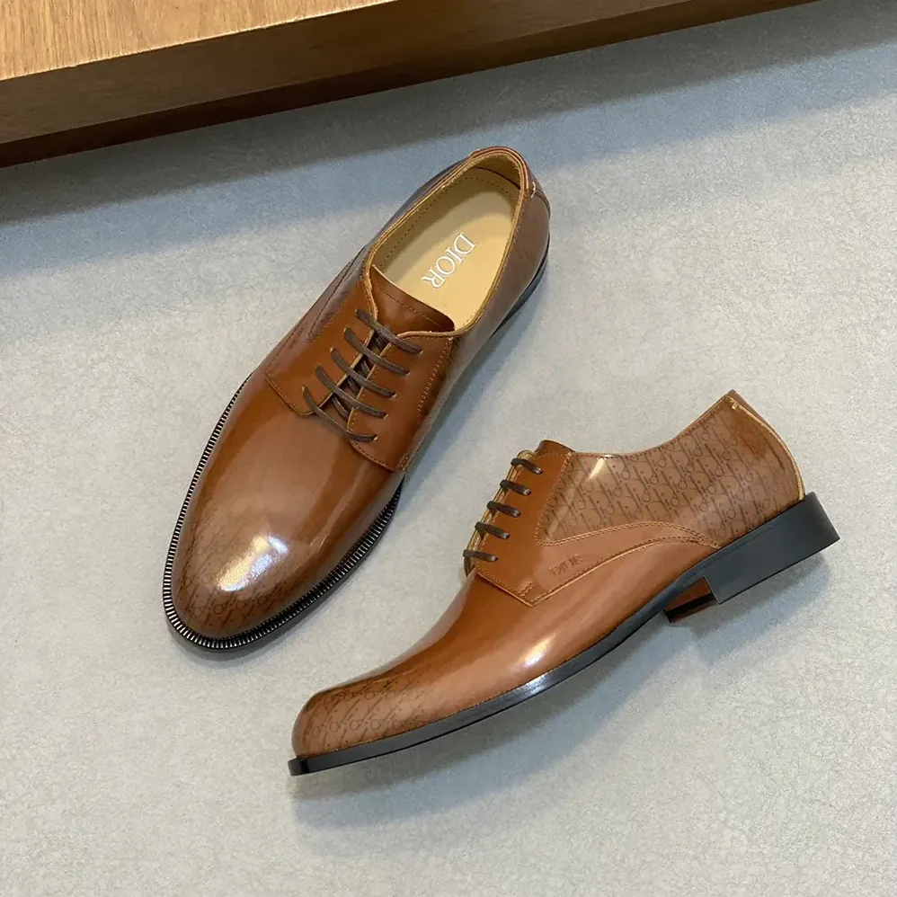 Dior Timeless Derby Shoe Brown Calfskin with Dior Oblique Gradient Patina for Men Dior Timeless Derby Shoe Brown Calfskin with Dior Oblique Gradient Patina for Men