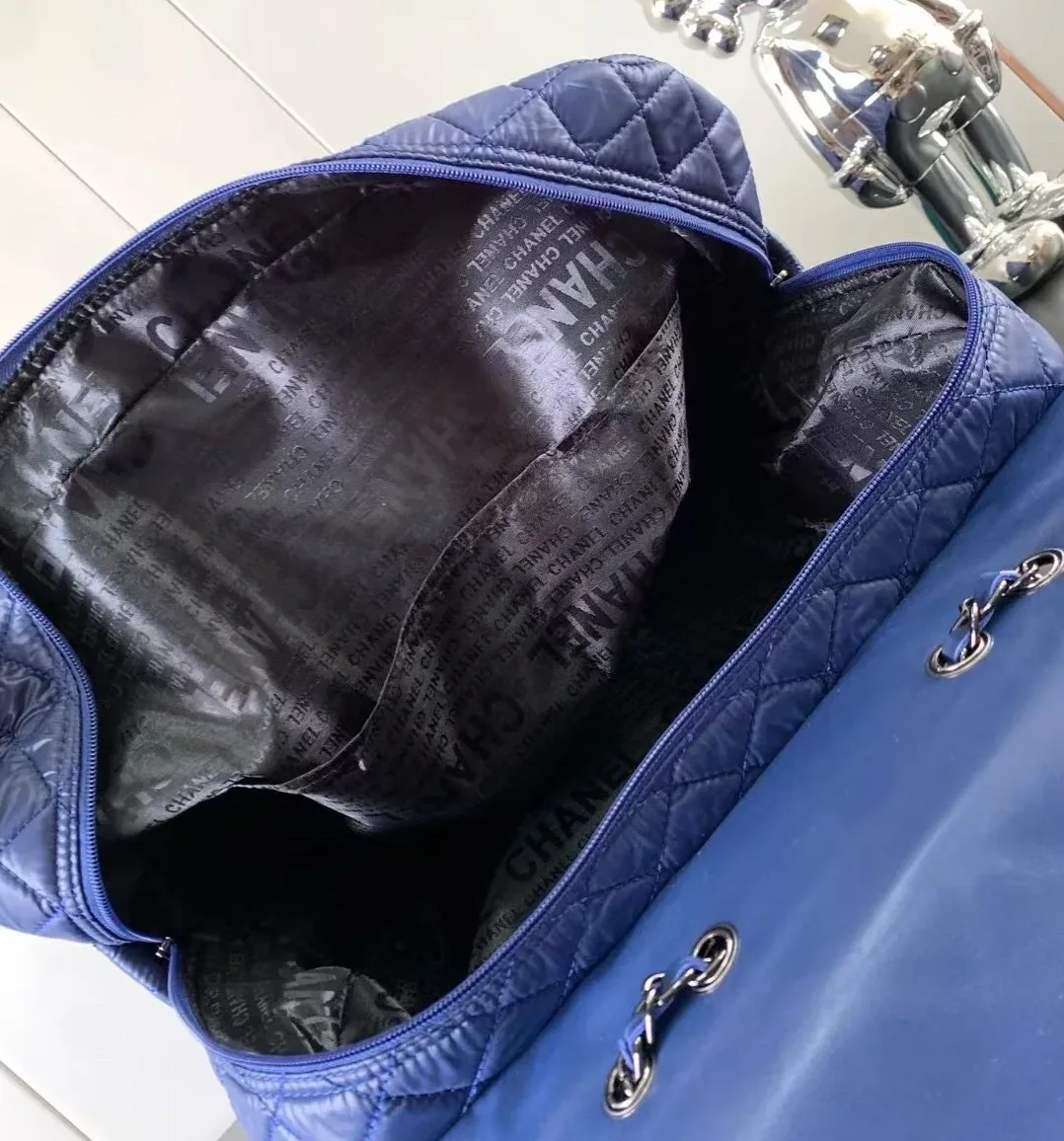 Chanel Classic Quilted Suitcase Blue / Chanel Classic Quilted Suitcase Blue /