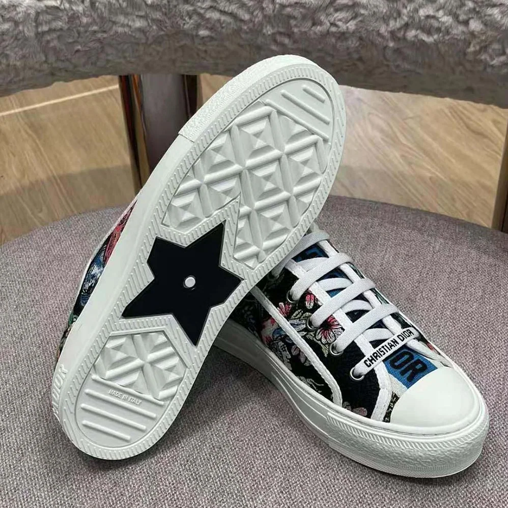 Dior Walk N Dior Sneaker Black Multicolor D for Women in Constellation Embroidered Cotton