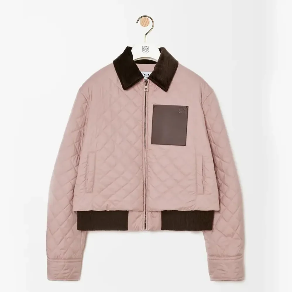 Loewe Short Jacket in Technical Fabric for Women in Light Pink Loewe Short Jacket in Technical Fabric for Women in Light Pink