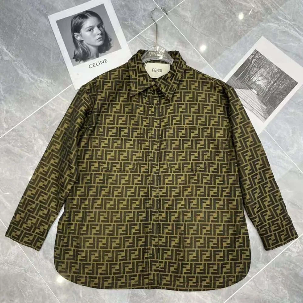 Fendi Single-Breasted Brown Canvas Go for Women in To Jacket Fendi Single-Breasted Brown Canvas Go for Women in To Jacket