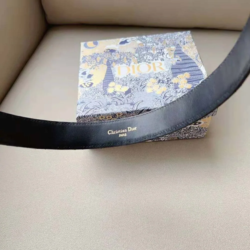 Dior 30 Montaigne Belt Black Cannage Calfskin 30 MM for Women