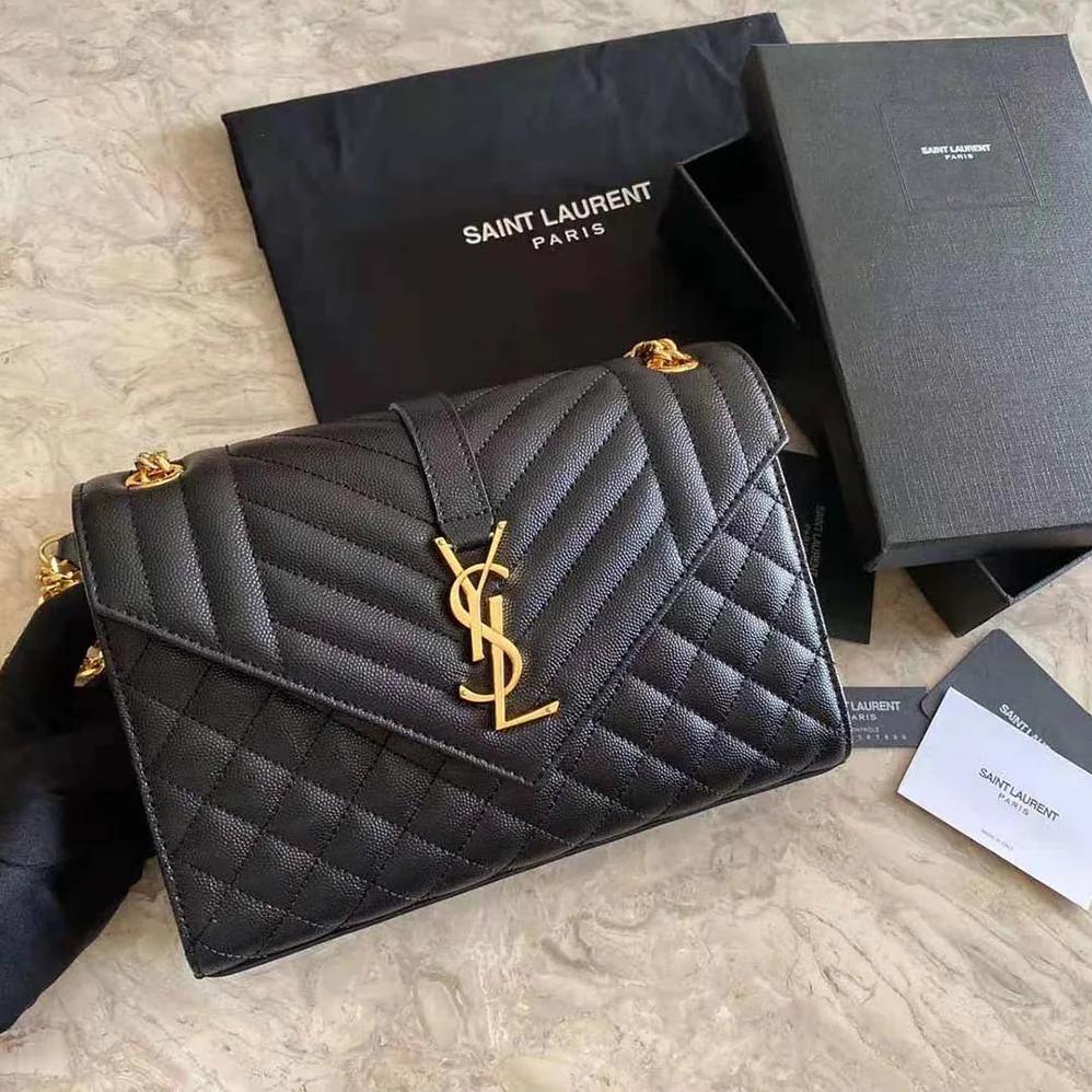 Saint Laurent YSL Envelope Medium Bag in Mix Matelasse Grain DE Poudre Embossed Leather for Women Saint Laurent YSL Envelope Medium Bag in Mix Matelasse Grain DE Poudre Embossed Leather for Women