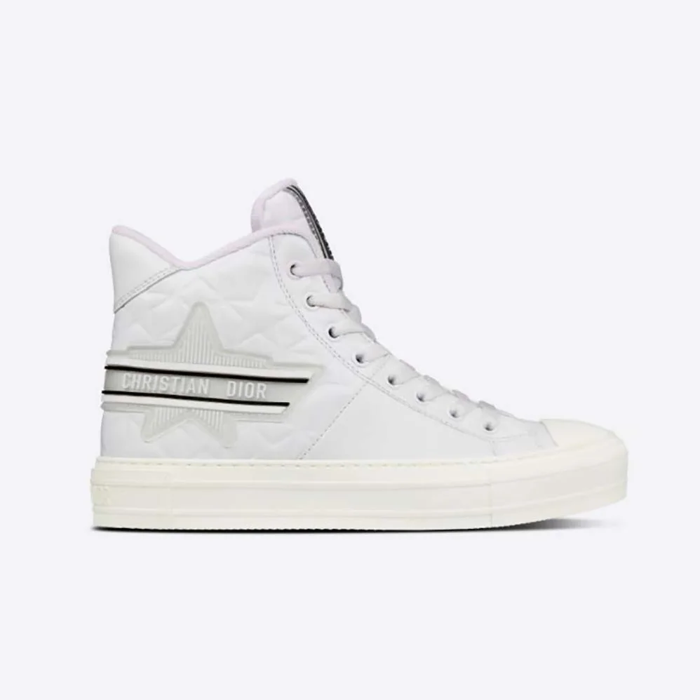 Dior Walk N Dior Star Sneaker White Dior Etoile Embossed Lambskin and Calfskin for Women