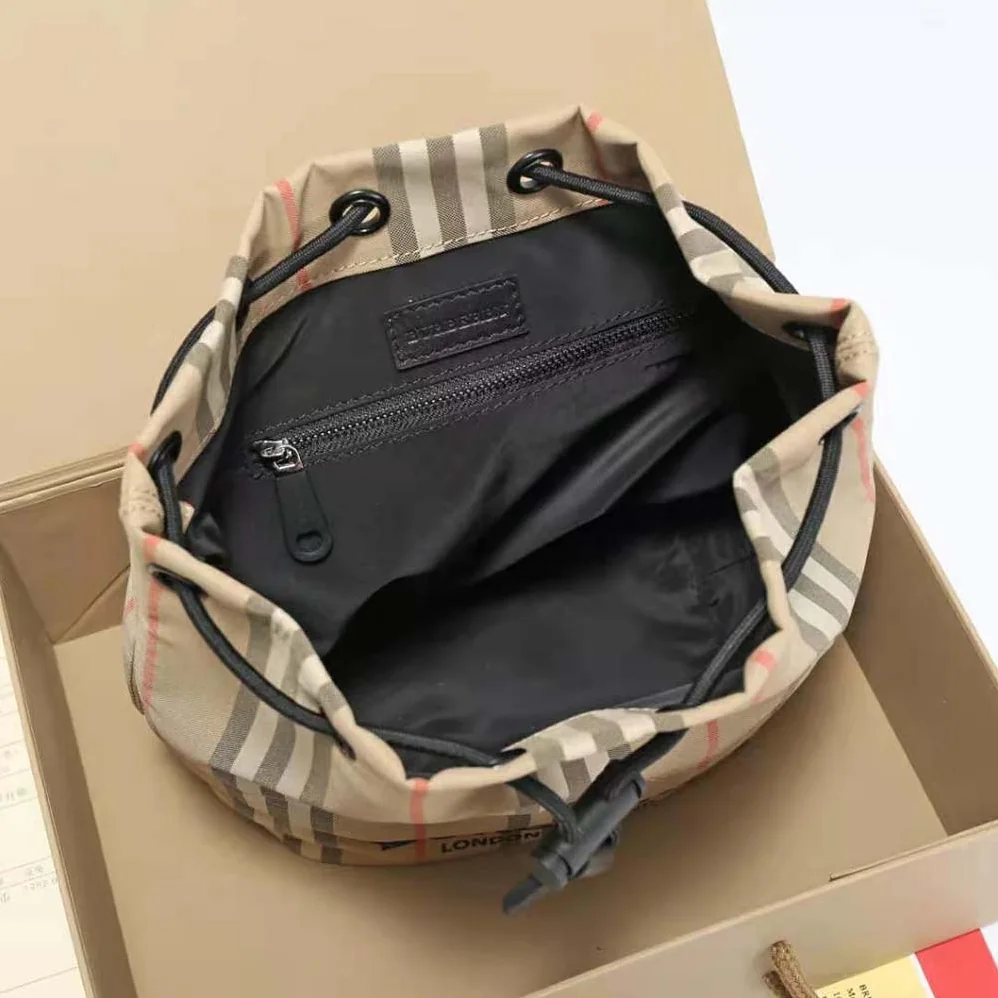 Burberry Icon Stripe ECONYL Drawcord Pouch for Women Burberry Icon Stripe ECONYL Drawcord Pouch for Women