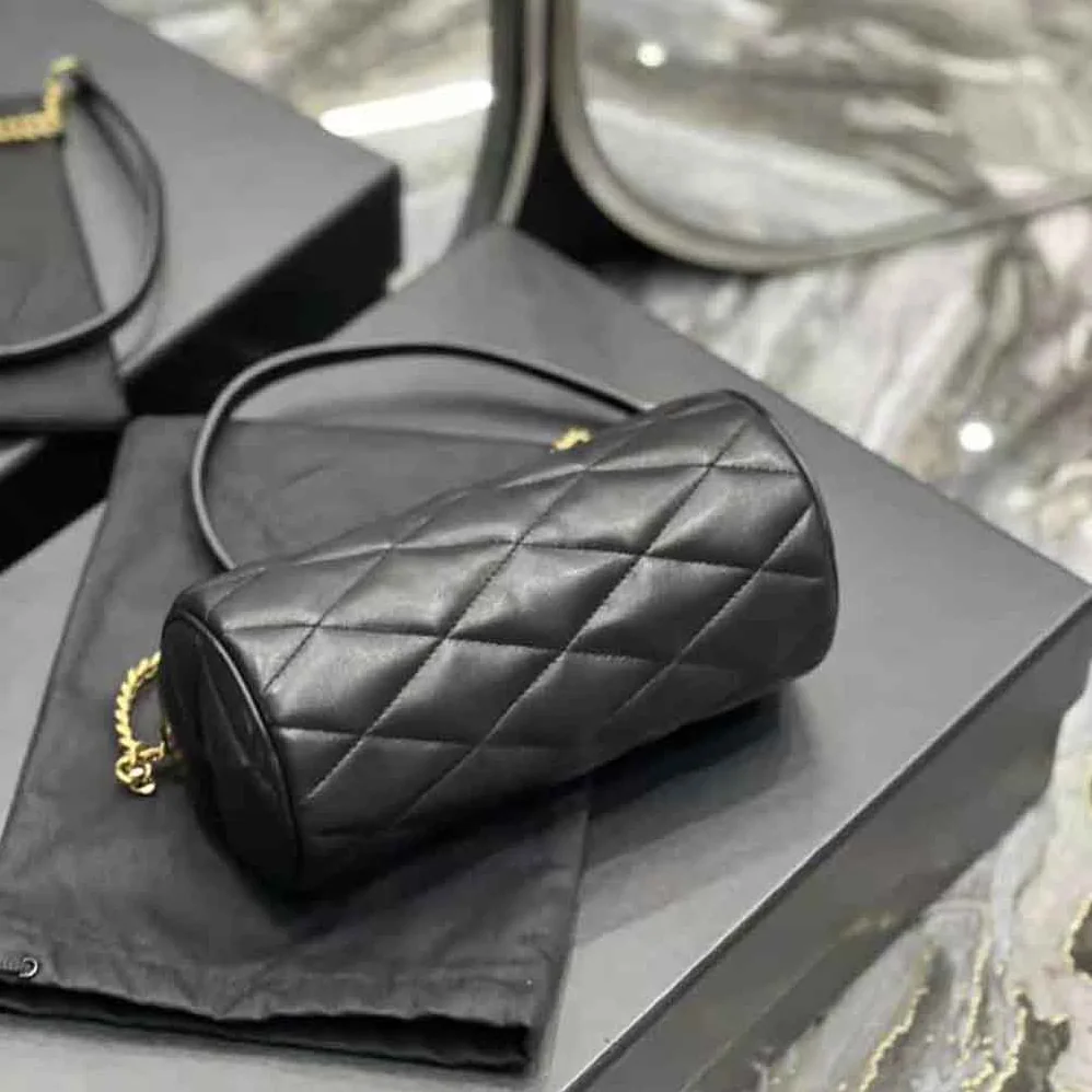 Saint Laurent YSL Sade Mini Tube Bag in Quilted Lambskin for Women in Black