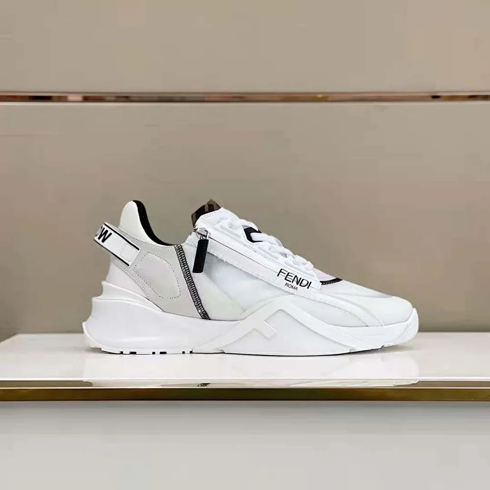 Fendi Flow White Nylon and Suede Low for Unisex in Tops