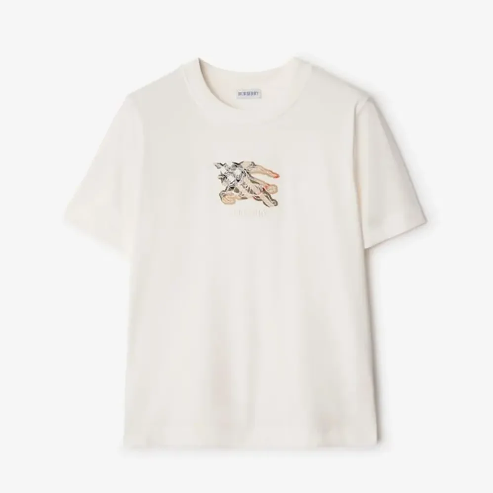 Burberry EKD Check Cotton T-shirt for Men in White Burberry EKD Check Cotton T-shirt for Men in White