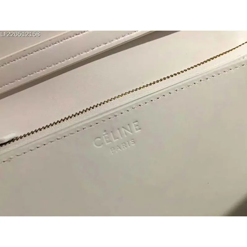 Celine Medium Classic Bag in Box Calfskin Leather in White