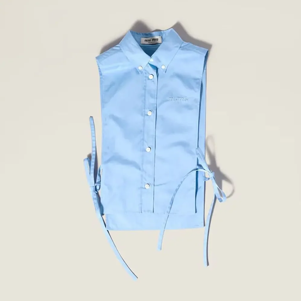 Miu Miu Poplin Shirt for Women in Blue