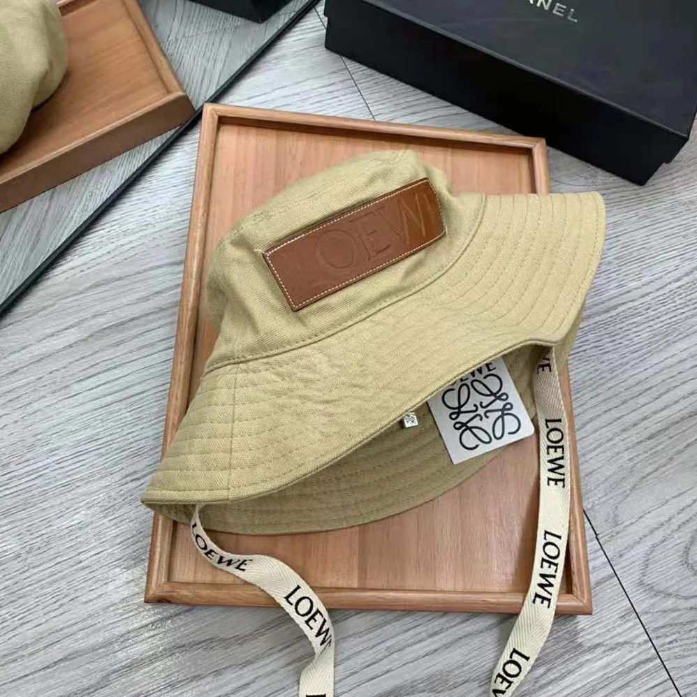 Loewe Fisherman Hat in Canvas and Calfskin for Women Loewe Fisherman Hat in Canvas and Calfskin for Women