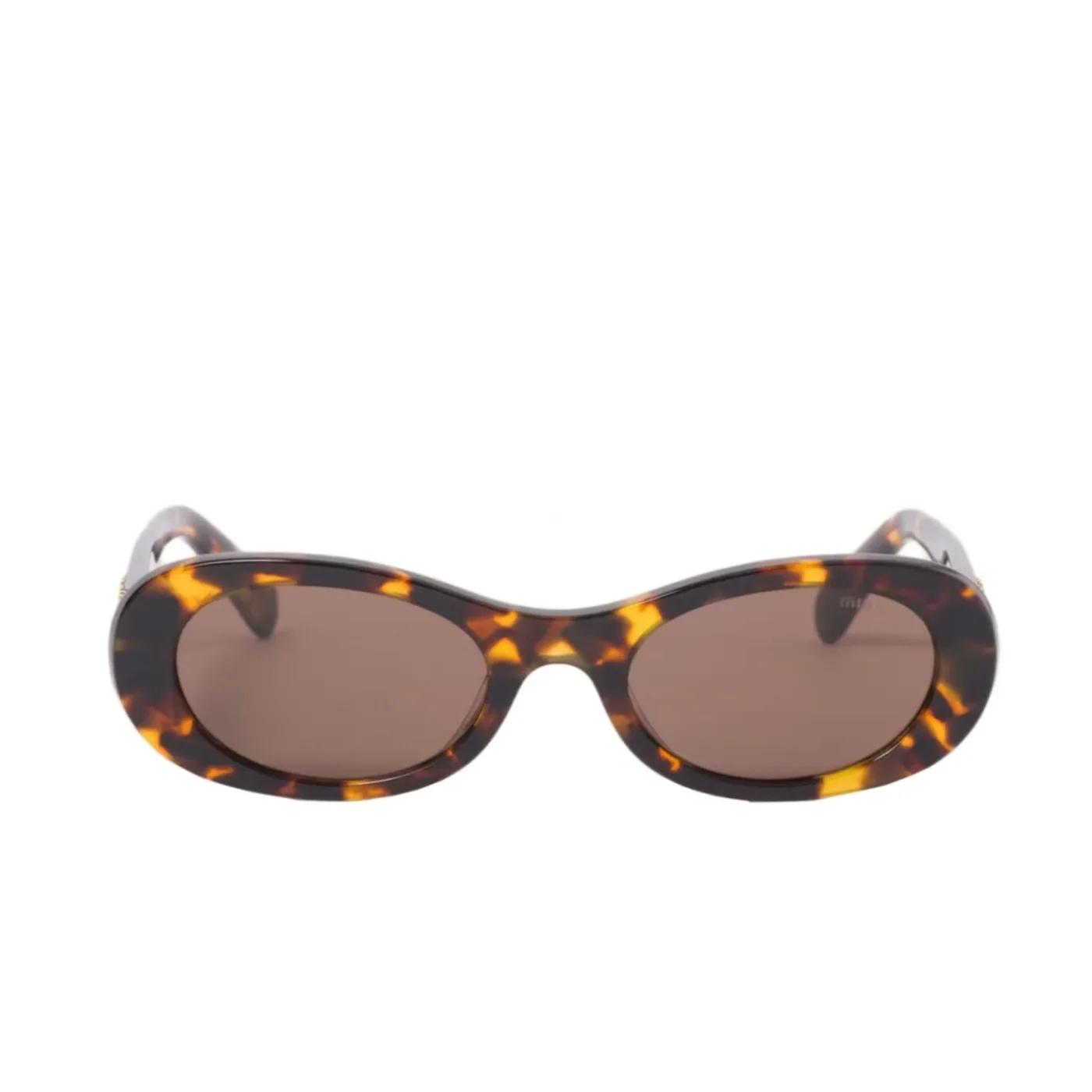 Miu Miu Oval Classes Tortoiseshell Sunglasses