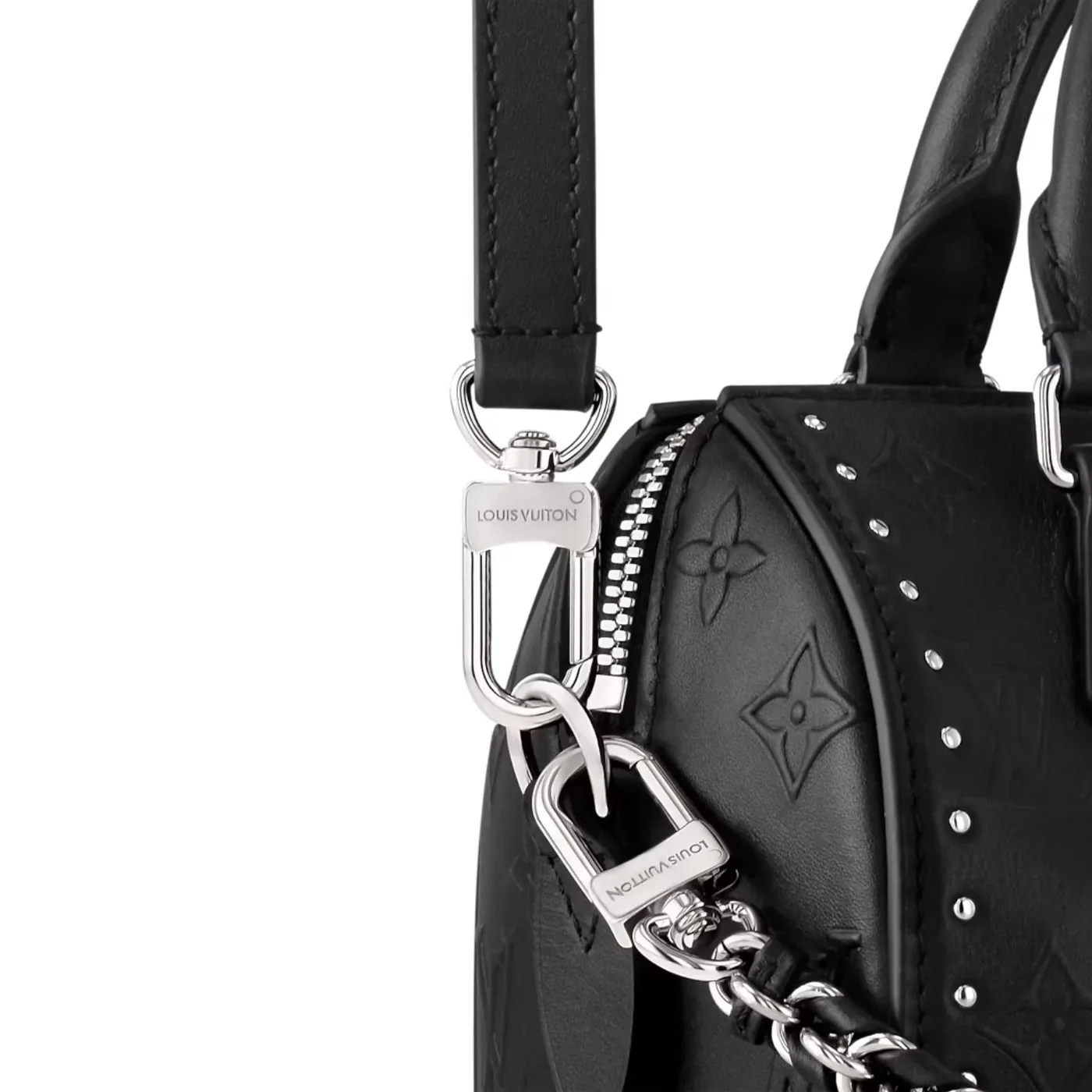 Louis Vuitton Speedy Trunk 20 Top Handle Bag in Black Silver Hardware