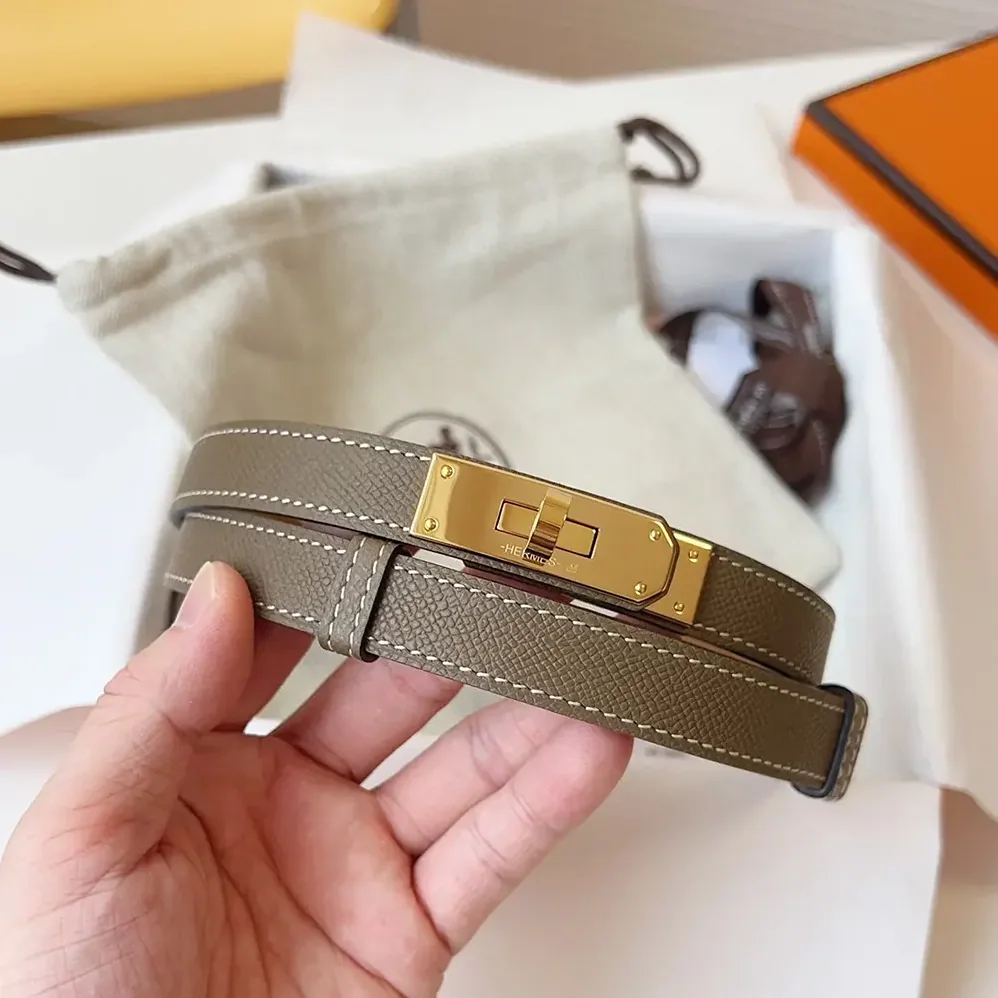 Hermes Kelly 18 Belt for Women in Grey