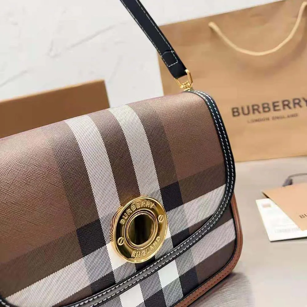 Burberry Check and Leather Small Elizabeth Bag for Women