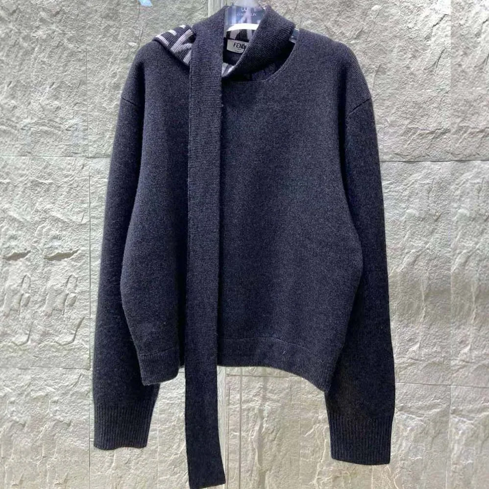 Fendi Sweater Gray Cashmere and Wool Pullover for Women