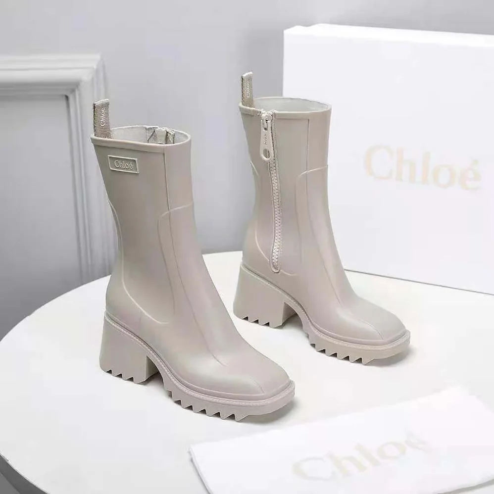 Chloe Betty Rain Boot in 50 mm Heel Height for Women in Beige
