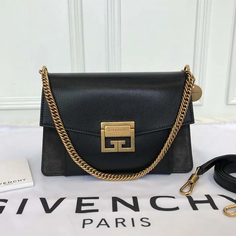 Givenchy Small Gv3 Bag in Leather and Suede for Women in Black Givenchy Small Gv3 Bag in Leather and Suede for Women in Black