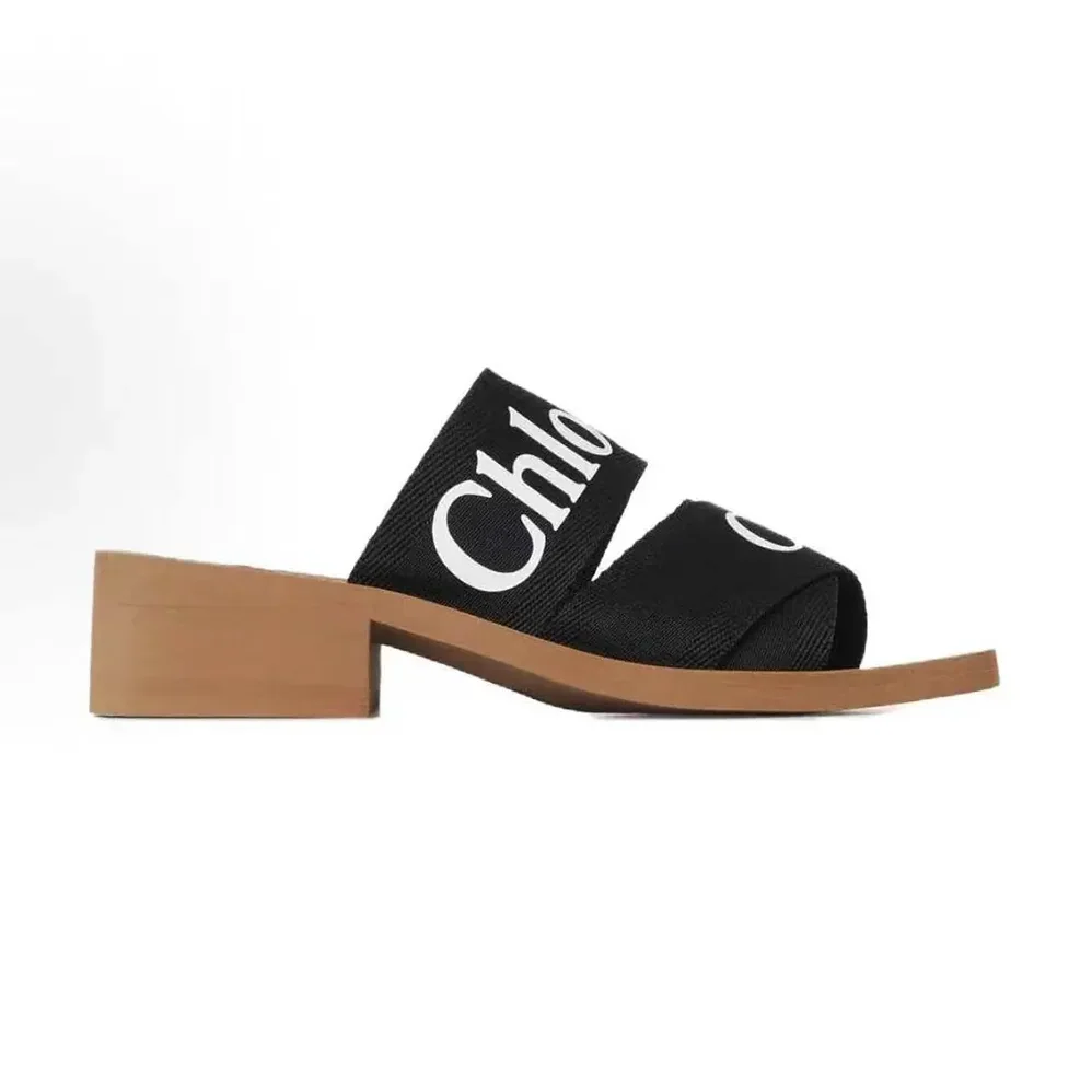 Chloe Woody Heeled Mule for Women in Black Chloe Woody Heeled Mule for Women in Black