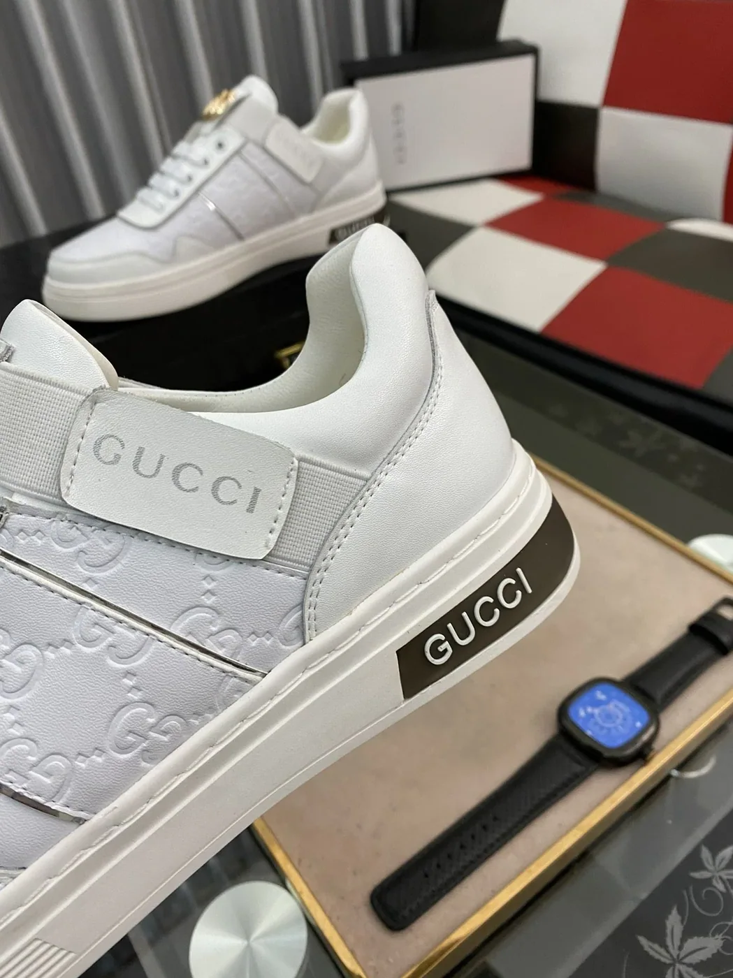 Gucci GG Embossed Sneaker Loafer With GG White for Men Gucci GG Embossed Sneaker Loafer With GG White for Men