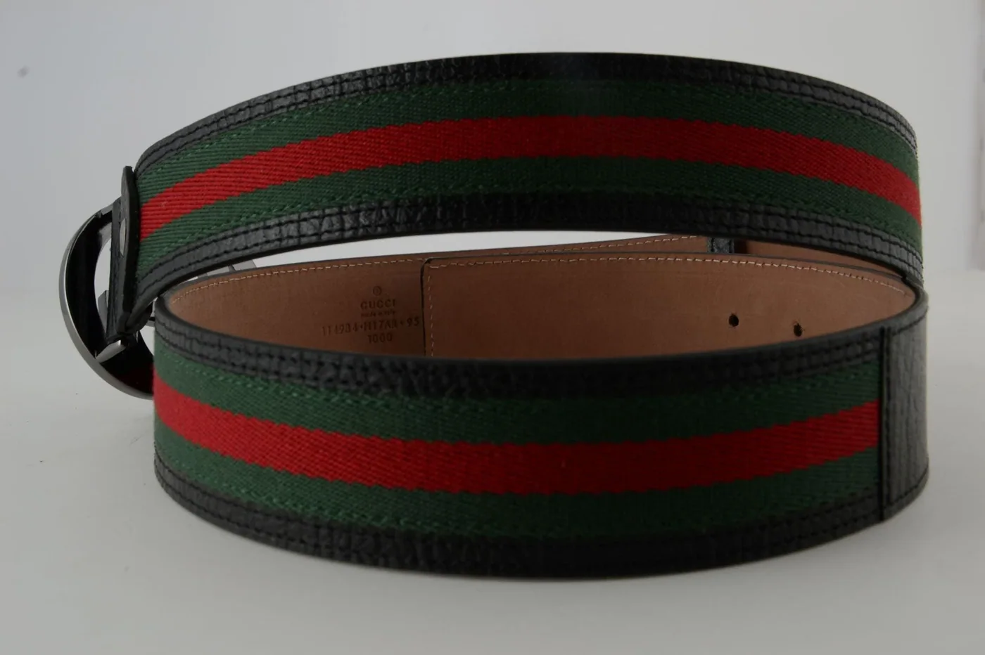 GG Red & Green Stripe Chrominum Buckle