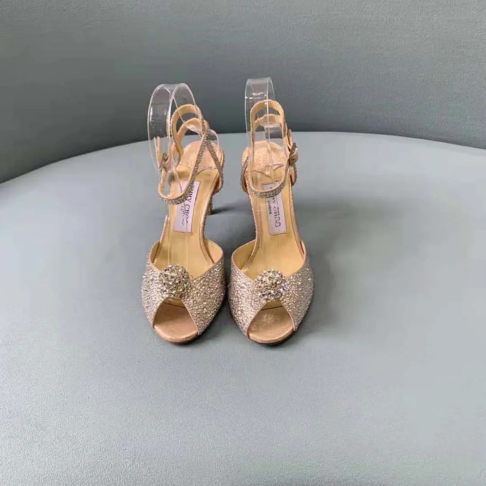Jimmy Choo Sacora 100 Nude Suede Sandals with Hotfix Crystals and Sphere Detail for Women Jimmy Choo Sacora 100 Nude Suede Sandals with Hotfix Crystals and Sphere Detail for Women