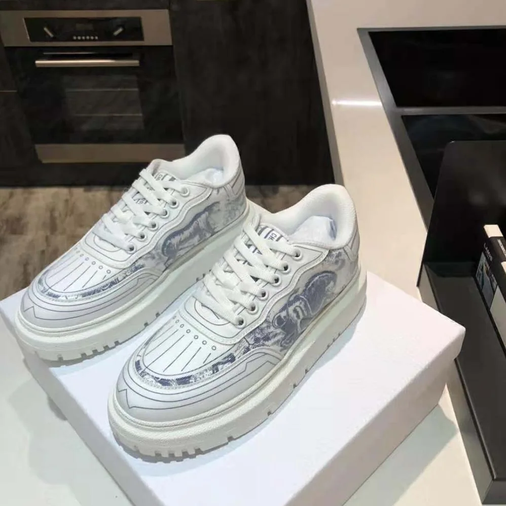 Dior Addict Sneaker French Blue Toile de Jouy Technical Fabric for Women