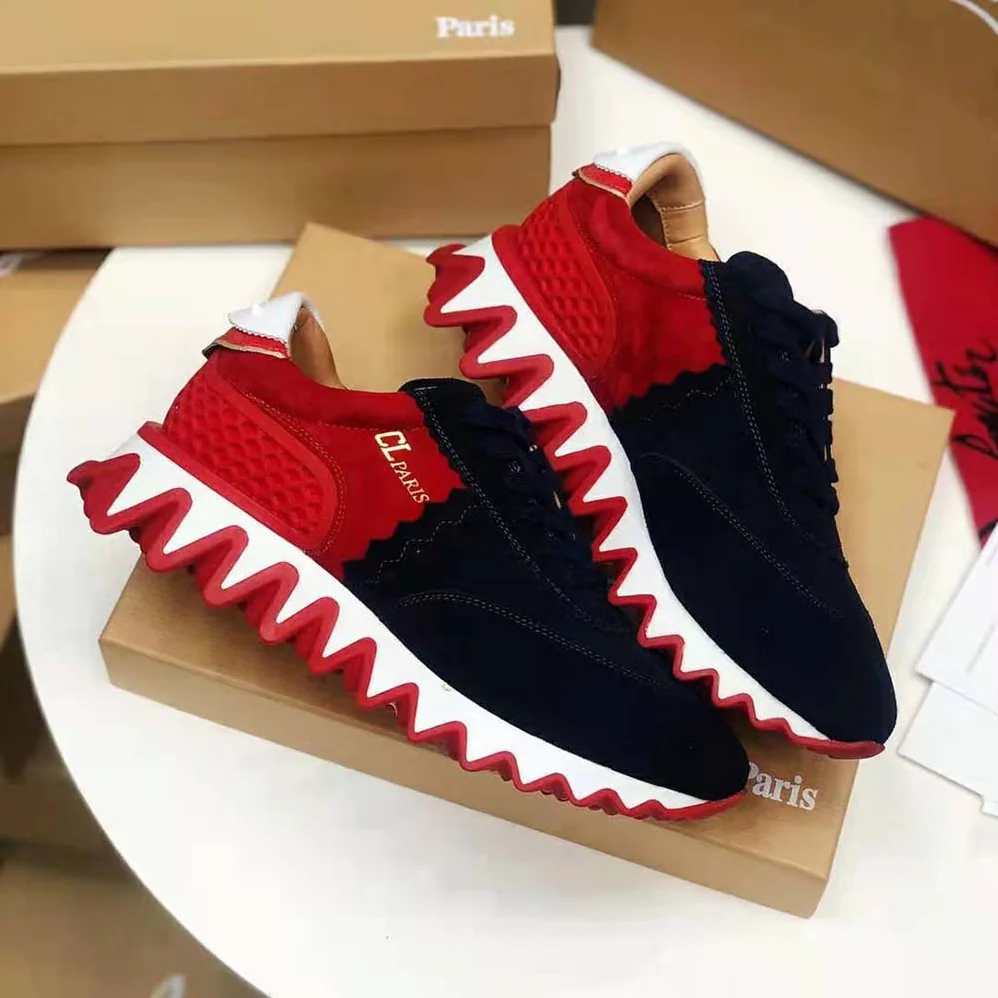 Christian Louboutin Loubishark Flat for Women in Navy Christian Louboutin Loubishark Flat for Women in Navy