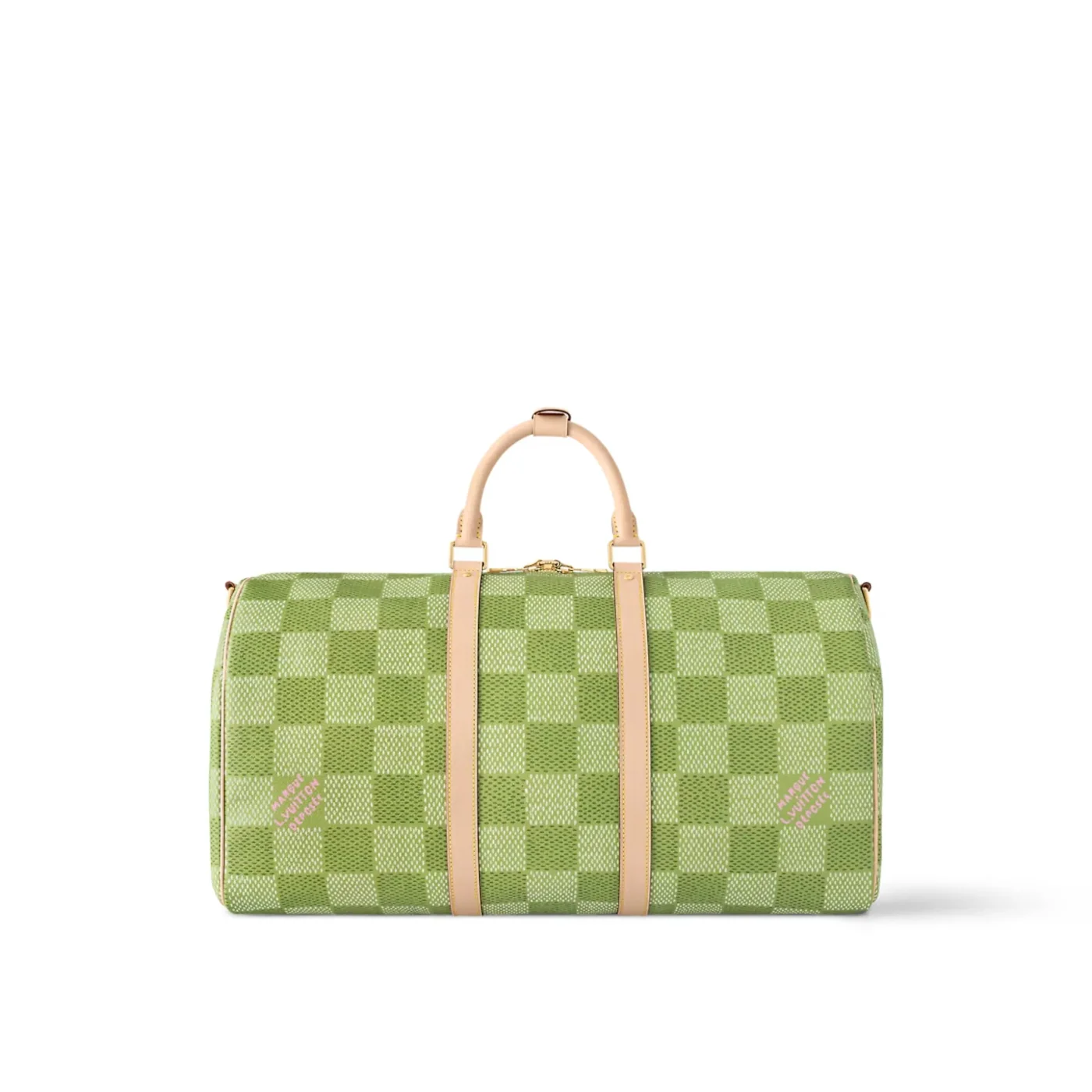 Louis Vuitton Keepall Bandouliere 50 Travel Bag in Green Gold Hardware